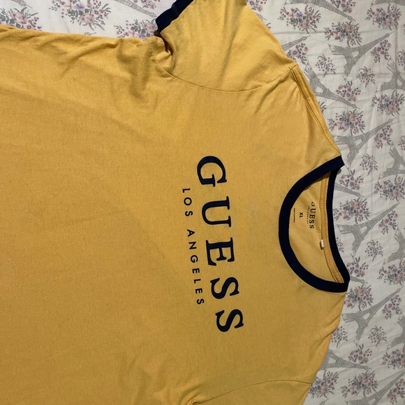 Guess Los Angeles Mens Yellow T-shirt Large - Picture 5 of 9